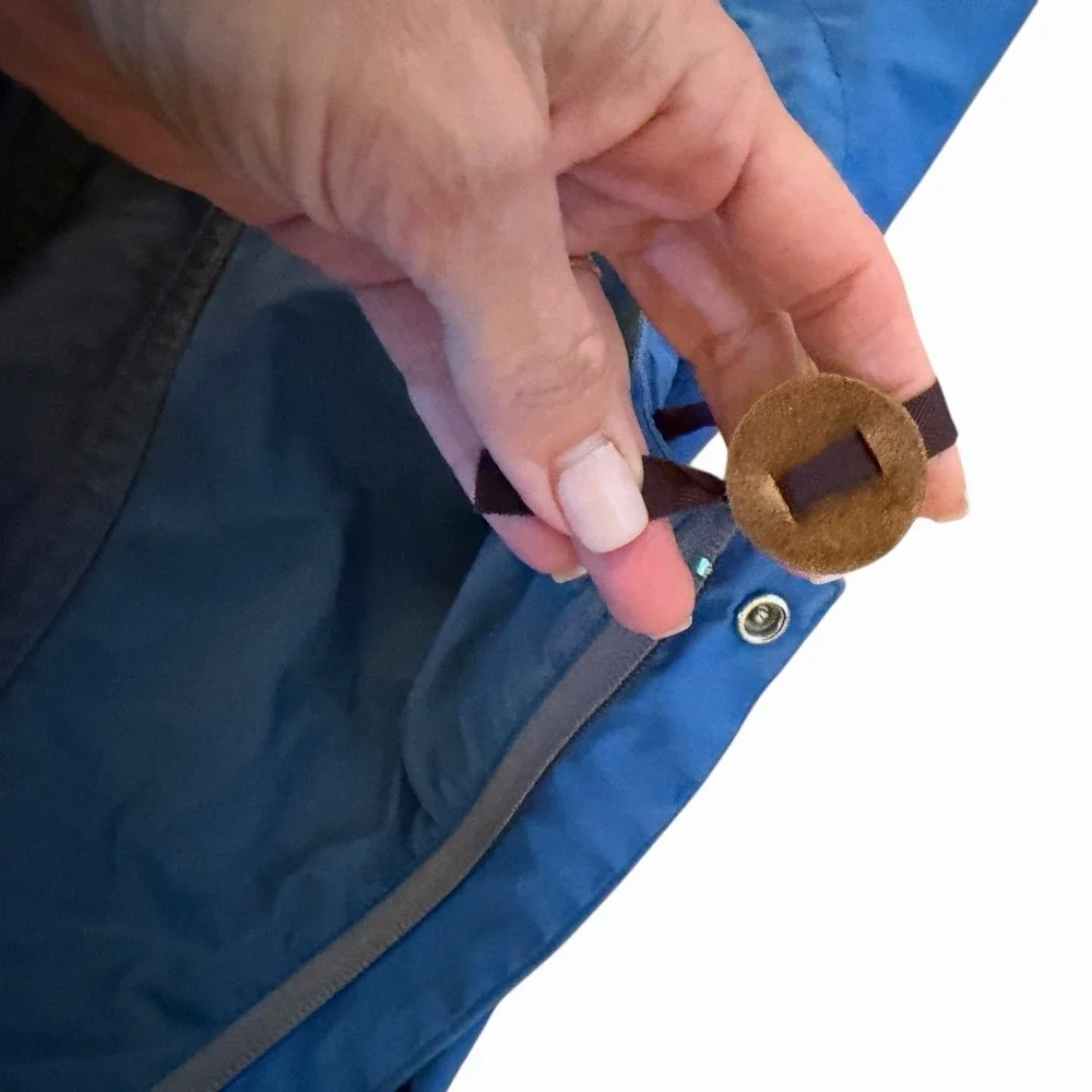 Vintage The North Face Blue Jacket gore tex Brown Label Mens Large Zipper Broken